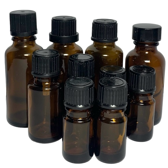 10 Empty Essential Oil Amber Bottles - Picture 1 of 6